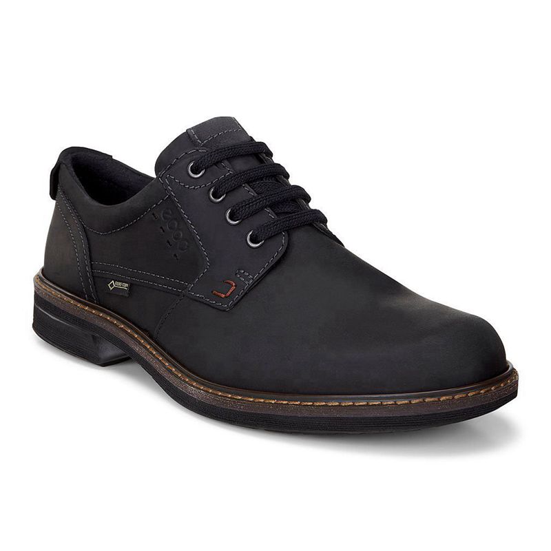 Men Casual Ecco Turn - Derby Black - India CDQVXE069